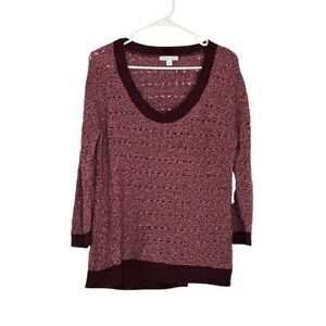 New York & Company Burgundy Knit Sweater Size Large